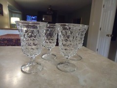 Set of 4 Fostoria American 5 1/2 8 oz. Footed Water Goblets