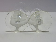 4 Libbey Interlude Parfait Glasses Smooth Stem Gray Cut Swirl Leaves 1968- (A)