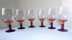 SET OF 6 KOSTA BODA PALM TREES WATER GLASS GOBLETS DESIGNED BY KEN DONE 6 1/2″