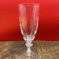 Tiffin Franciscan Glass Elegance 17377 R Cut Ice Tea Goblet Bubble Stem Crystal