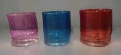 Set of 3 LEONARDO Swing On The Rocks Tumbler Germany Rainbow Colors Curved
