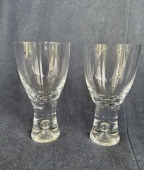 Set of 2 Tapio Red Wine Glasses Littala Designed by Tapio Wirkkala Bubble Stem