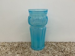 Vintage 1960s Wheaton Bullseye Opalescent Blue 6.75″ Glass Tumbler