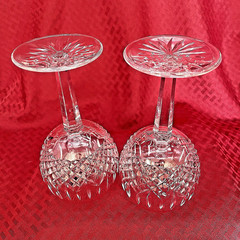 WATERFORD «BALLYBAY» BALLOON WINE GLASSES NEAR MINT SET OF 2 — 3 SETS AVAIL