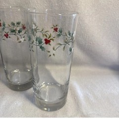 Pfaltzgraff Winterberry 16 oz Tall Clear Glasses Tumblers 6.25″ Tall Set of 4