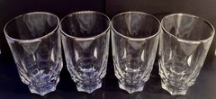 Hazel Atlas Reflection Clear With Silver Band Set Of 4 Glasses 5″
