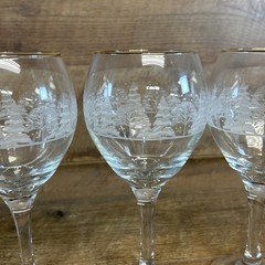 Frosted Christmas Wine Glasses/Water Goblets-Set Of 4
