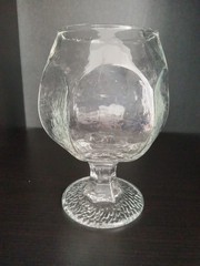 Set of (2) Libbey Rock Sharpe CHIVALRY CLEAR Brandy Sniffer Glasses 5 1/4″ Tall