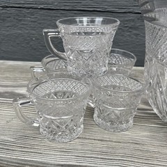 Imperial Cape Cod Glass Punch Bowl, Ladle & 10 Cups Elegant Clear Glass Wedding