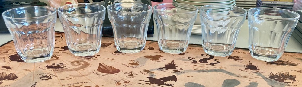 6 x Pasabahce Palaks Baroque Clear Glasses 10 Panel Old Fashioned Rocks Whiskey