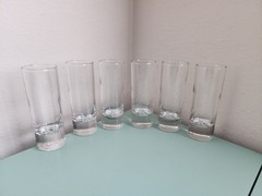 Vintage 6 Kosta Boda Pippi Shot Glasses Bubble Base Walter Hickman Sweden Lot