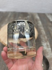 4 Pc Mid-Century Modern Queen’s Lusterware Silver Fade Lowball Glass Set