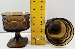 (2) Noritake Spotlight Walnut Brown Champagne Sherbet Set Vintage Stemware Retro