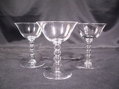Imperial Glass Candlewick Clear Stem 3400 Champagne/Tall Sherbet Group of 10