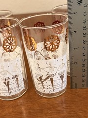 Vintage MCM Anchor Hocking «Enchanted Happy Time» Ballerina Glasses Set Of 4