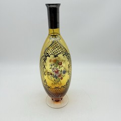 Beautiful Vintage Set of 4 Floral Wine Glasses And Decanter, Boho In Style