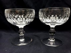 PAIR OF WATERFORD CRYSTAL MAUREEN CHAMPAGNE TALL SHERBET GLASSES EXC- MORE AVAIL