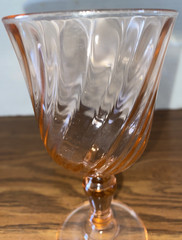 Set of 4 Cristal D’Arques Durand Rosaline Pink (Swirl Optic) Wine Goblets – EUC