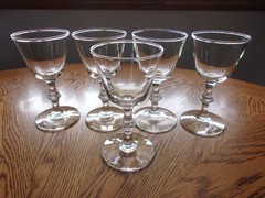 Liquor Cocktail Georgian Wine Blown Crystal Knob Stem 4 Oz – Set of 5