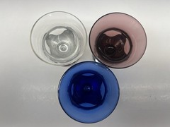 Krome Kraft Cambridge Glass & Chrome Cocktail Glasses Blue amethyst clear-3