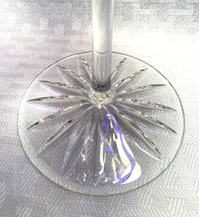 AJKA CHELSEA COCKTAIL GLASS COBALT BLUE CUT TO CLEAR CRYSTAL HUNGARY BOHEMIAN