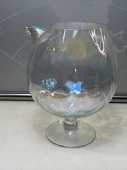 West Virginia Glass Company loop optic iridescent brandy/scotch decanter snifter