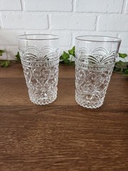 Set of 2 Antonio Garcia TX 5 3/4″ Flat Tumbler Drinking Glasses Heart Scrolls