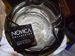 Novica Black Smoke Swirl Hand Blown Glass Tumblers – Set of 6, Mexico