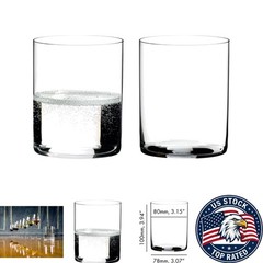 Thin and Durable Crystal Water Glass Set – 2 Elegant 8.5 Ounce Glasses