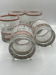The Twelve Days of Christmas 4” Drinking Glasses, Vintage holly berry Set Of 5
