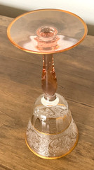 3 Rose Pink, Decoration 889 Wine Sherry Cognac Glasses-Glastonbury Lotus-5 1/2”