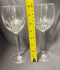 Pair of Waterford Wynnewood Crystal Wine Glasses 8″