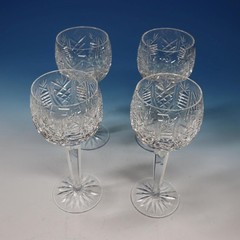 Waterford Crystal – Clare Cut – 4 Wine Hock Glasses – 7¼ inches