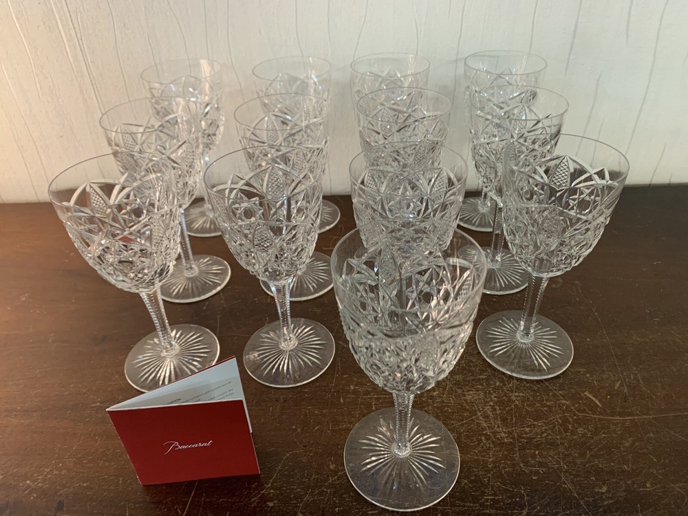 9 Red Wine Glasses Lagny Model Crystal By Baccarat (Price per Unit)