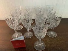 9 Red Wine Glasses Lagny Model Crystal By Baccarat (Price per Unit)