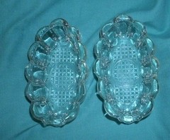 A PAIR OF VINTAGE PRINCESS HOUSE CRYSTAL SPOON REST’ VG