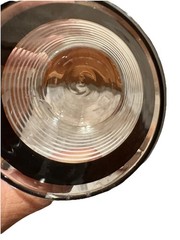 Vintage MCM design Libbey Black & White Stripe 3 Juice Highball glasses 3.5”