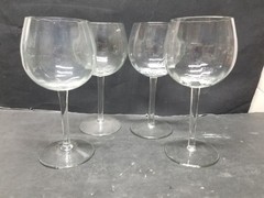 3 JOY JOLT LAYLA CRYSTAL CLEAR BEVELED OPTIC WINE WATER GLASSES STEMWARE 7 3/8″