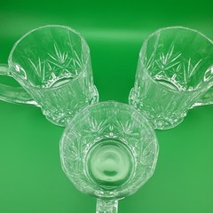 Cristal d’ Arques Durand Crystal Mugs 3ea «Chantilly Taille Beaugency» 3.25×3.75