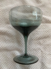 LENOX Blue Rhapsody champagne/tall sherbet goblet blue/gray smooth stem 5” tall
