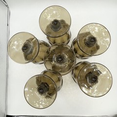 Vintage Libbey Duratuff Goblets Set Of 6 Brown Glass Pedestal 12 oz.