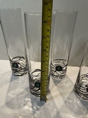 Art Glass Set of 4 String Art 3D Cocktail Highball Glasses 8»