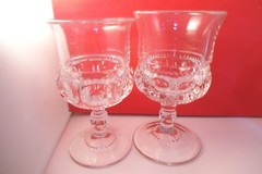 Vintage EAPG Tiffin Kings Crown Clear US Glass Set of 4 Water Goblets