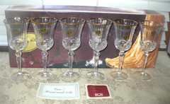 Royal Crystal Rock RCR Aurea Gold Wine Glasses SET OF 6 NEW IN BOX