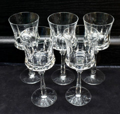 Set of 5 – Mikasa Marquis – 7.25″ Cut Crystal Wine Glasses Goblets (79)
