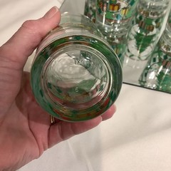 KIG Indonesia 6” Glass Tumbler Christmas Tree Lattice Design – Set of 6