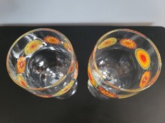 Set of 2 Greenbriar International Libbey Mandala BOHO RETRO 11.5oz Wine Glasses