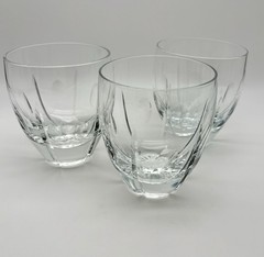 Stunning Block Crystal Cut Glass Old Fashioned Rocks Whiskey Tumblers Dots