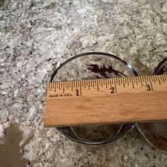 Gregory Duncan Purple Thistle Pattern 3″ Glass Tumbler Set 2 EUC