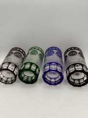 Cut To Clear MCM Tumbler Glasses Set Of 4 Vtg Godinger Shannon Crystal Shell